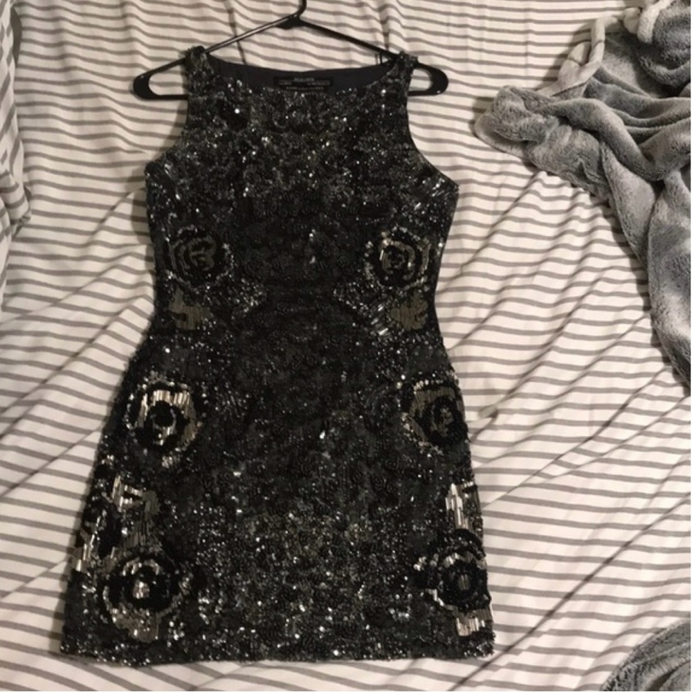 All Saints Embellished Black Sequin Dress - Picture 7 of 8